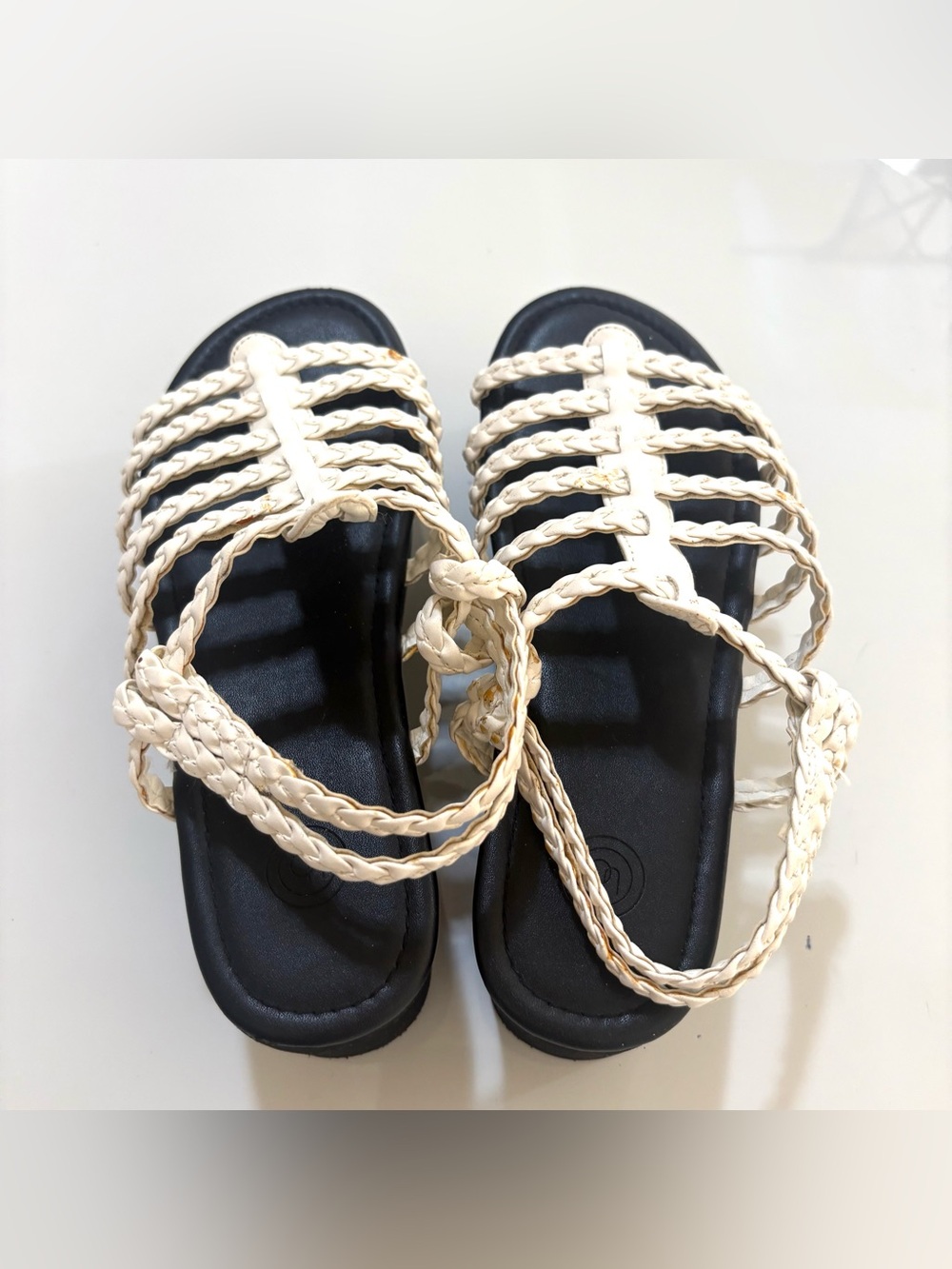 Urban Outfitters UO Braided White Platform Fisherman Sandal